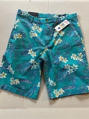 Vineyard Vines Teal Tropical Floral Shorts